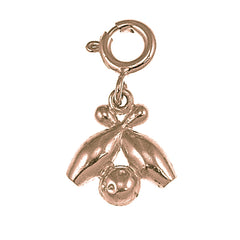 14K or 18K Gold Bowling Pin And Ball Pendant