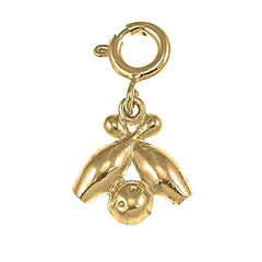 14K or 18K Gold Bowling Pin And Ball Pendant