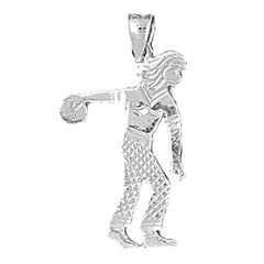 14K or 18K Gold Bowling Player Pendant