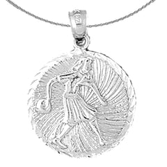 10K, 14K or 18K Gold Bowling Player Pendant