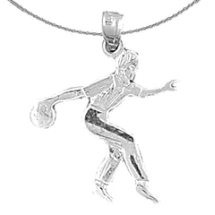 14K or 18K Gold Bowling Player Pendant