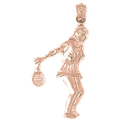 14K or 18K Gold Tennis Player Pendant