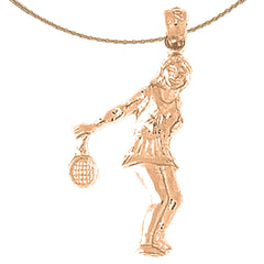 Tennisspieler-Anhänger aus 14 Karat oder 18 Karat Gold