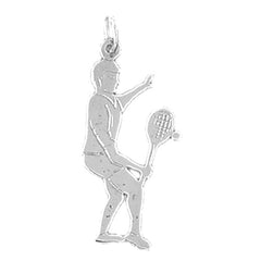 14K or 18K Gold Tennis Player Pendant
