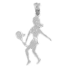 14K or 18K Gold Tennis Player Pendant