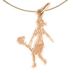 Tennisspieler-Anhänger aus 14 Karat oder 18 Karat Gold