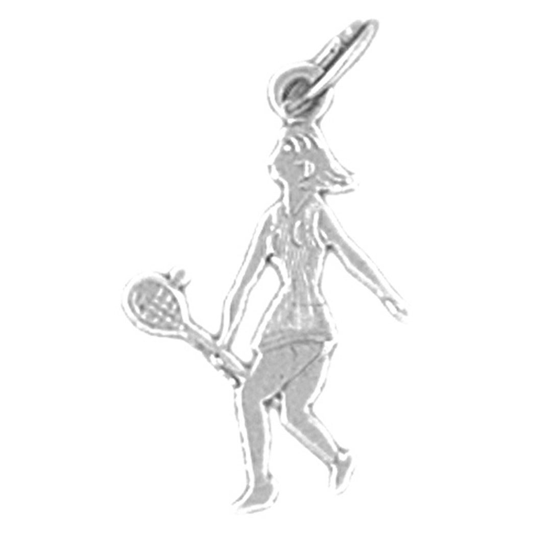 14K or 18K Gold Tennis Player Pendant