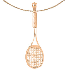 Tennisschläger-Anhänger aus 10 Karat, 14 Karat oder 18 Karat Gold