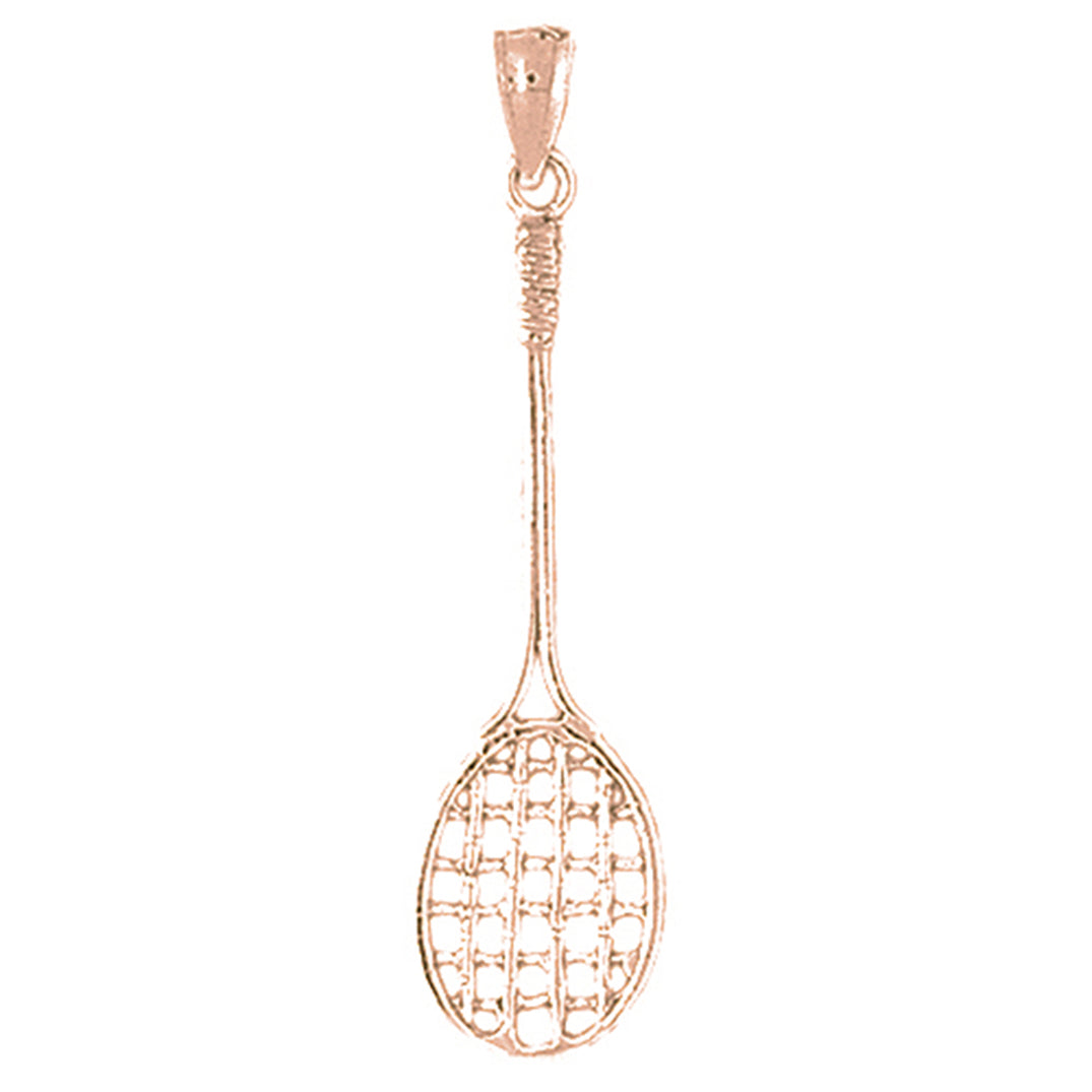 14K or 18K Gold Tennis Racquets Pendant