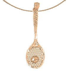 10K, 14K or 18K Gold Tennis Racquets Pendant
