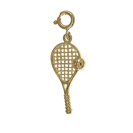 14K or 18K Gold Tennis Racquets Pendant