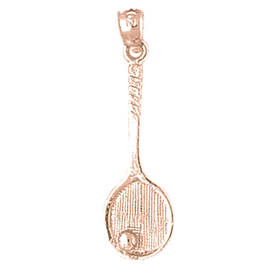 14K or 18K Gold Tennis Racquets Pendant