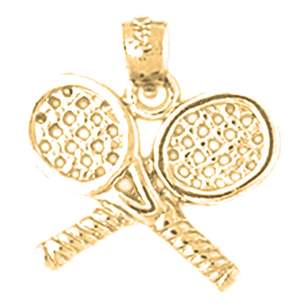 14K or 18K Gold Tennis Racquets Pendant