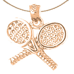 Tennisschläger-Anhänger aus 14 Karat oder 18 Karat Gold