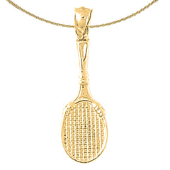 Tennisschläger-Anhänger aus 14 Karat oder 18 Karat Gold