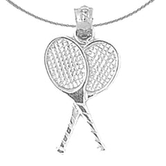 Tennisschläger-Anhänger aus 14 Karat oder 18 Karat Gold