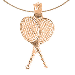 Tennisschläger-Anhänger aus 14 Karat oder 18 Karat Gold