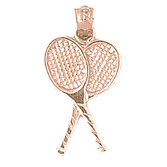 14K or 18K Gold Tennis Racquets Pendant