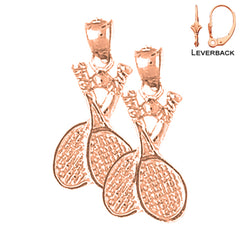 14K or 18K Gold Tennis Racquets Earrings