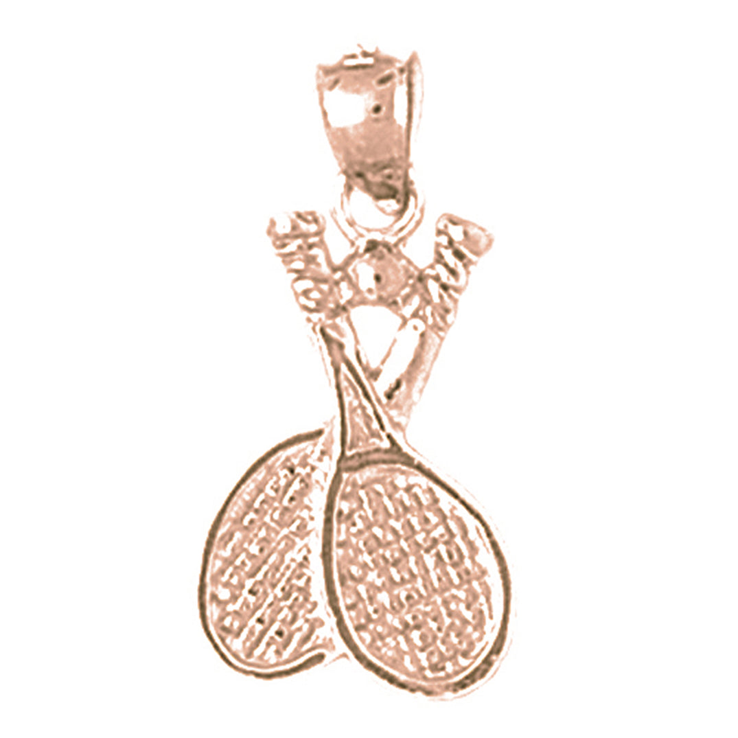 14K or 18K Gold Tennis Racquets Pendant