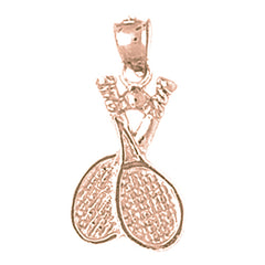 14K or 18K Gold Tennis Racquets Pendant
