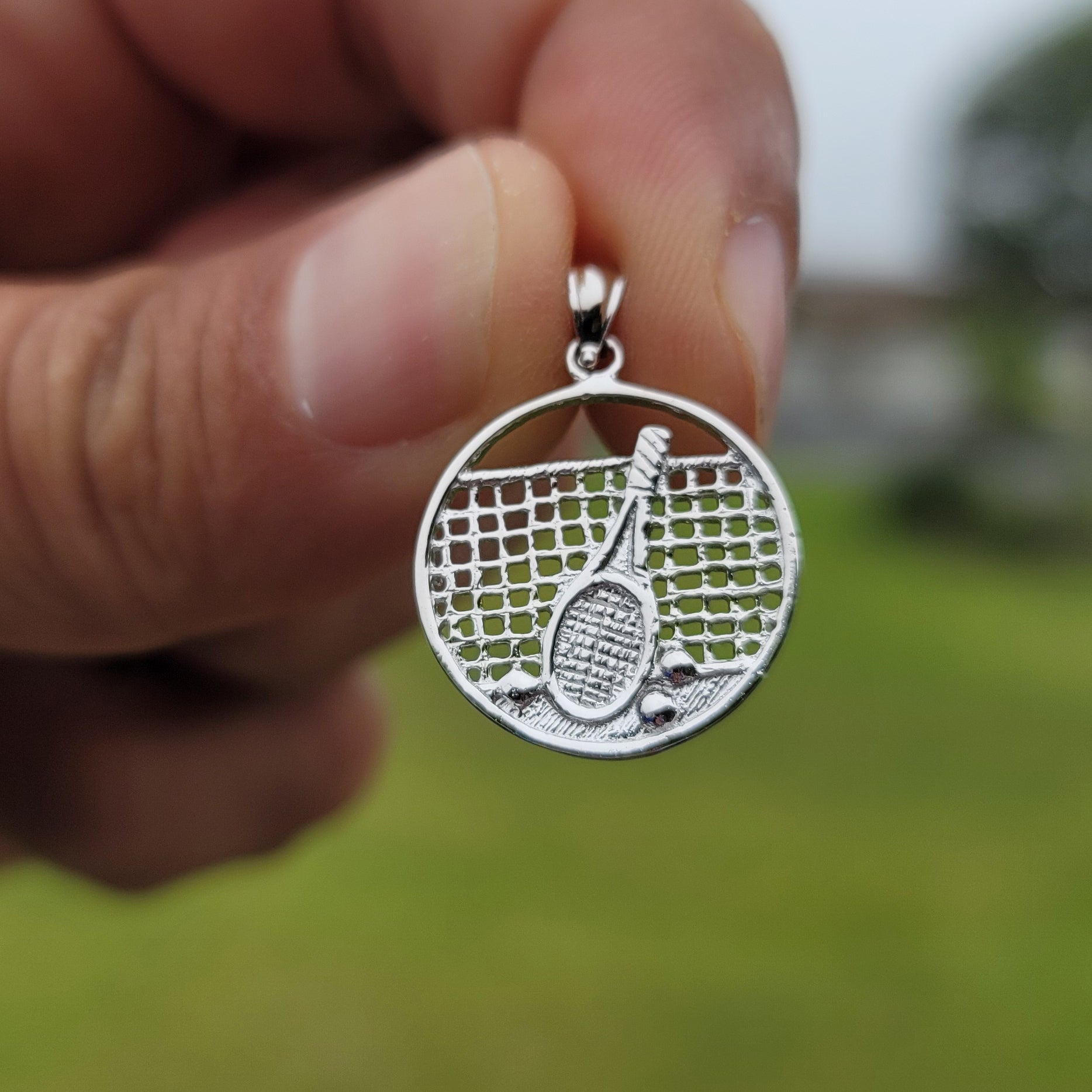 10K, 14K or 18K Gold Tennis Racquets Pendant