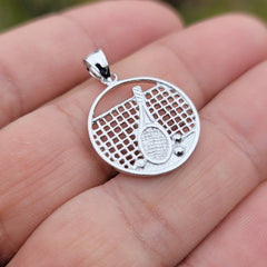 Colgante de raquetas de tenis de oro de 10K, 14K o 18K