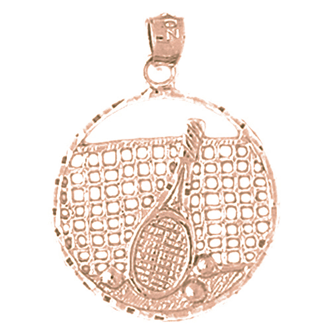 10K, 14K or 18K Gold Tennis Racquets Pendant
