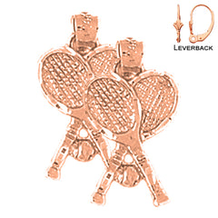 14K or 18K Gold Tennis Racquets Earrings