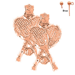 14K or 18K Gold Tennis Racquets Earrings