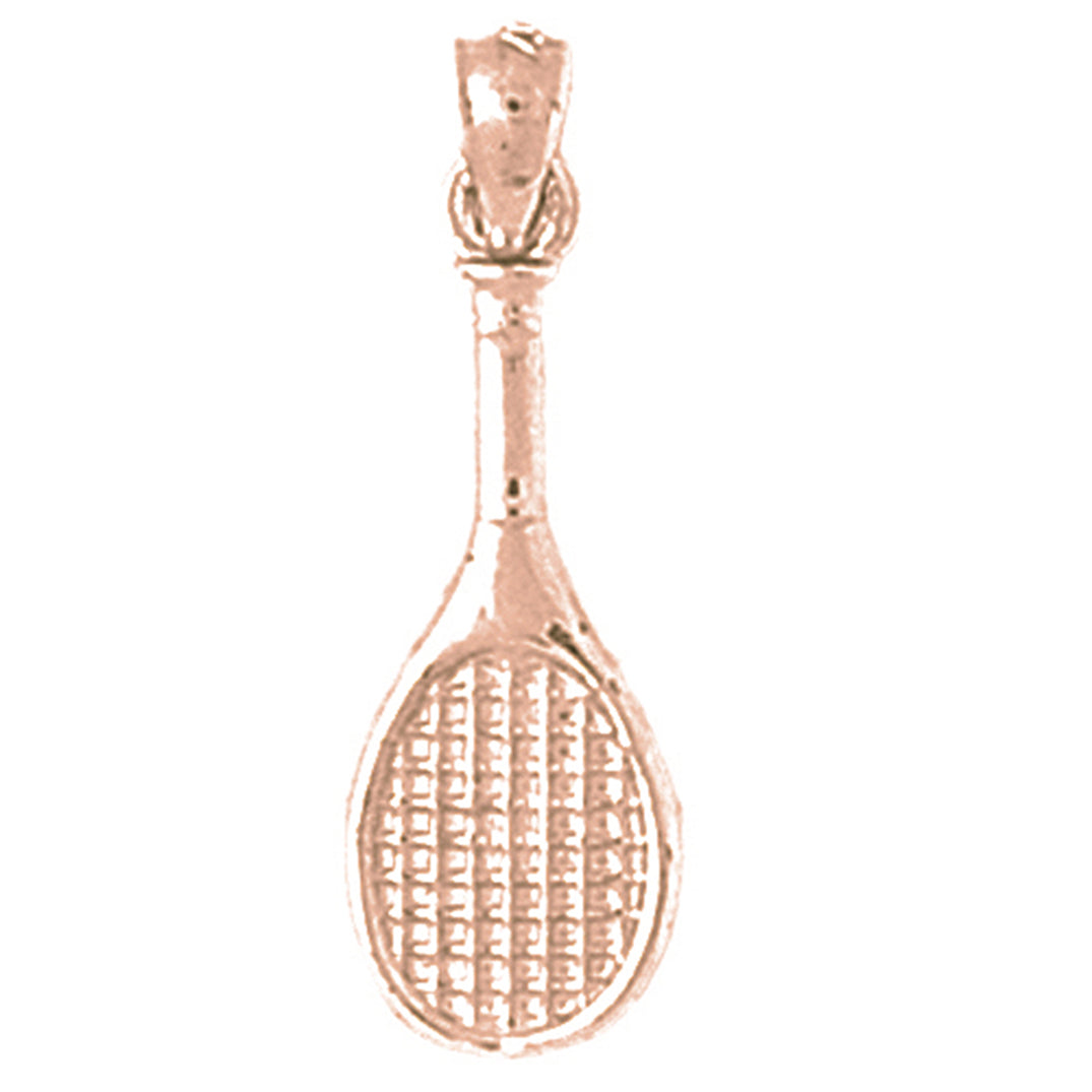 14K or 18K Gold Tennis Racquets Pendant