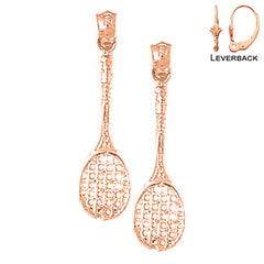 14K or 18K Gold Tennis Racquets Earrings