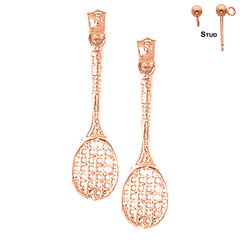 14K or 18K Gold Tennis Racquets Earrings