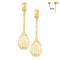 14K or 18K Gold Tennis Racquets Earrings