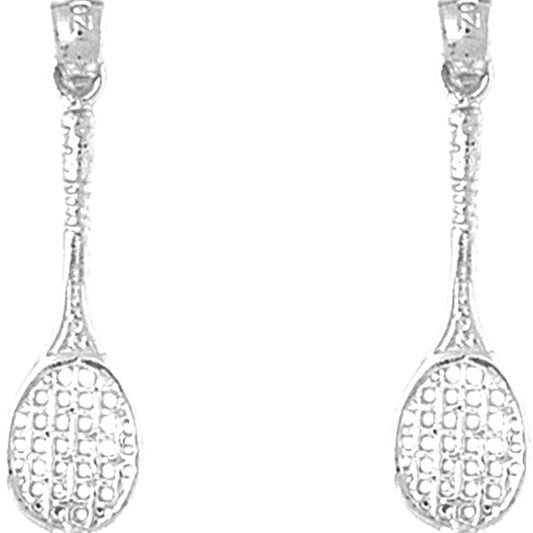 Sterling Silver 30mm Tennis Racquets Earrings