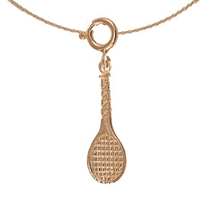 Tennisschläger-Anhänger aus 14 Karat oder 18 Karat Gold