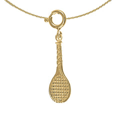 Tennisschläger-Anhänger aus 14 Karat oder 18 Karat Gold