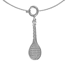 Tennisschläger-Anhänger aus 14 Karat oder 18 Karat Gold