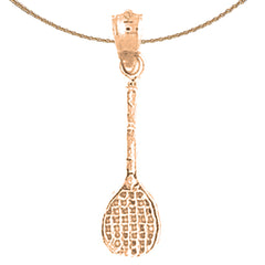 Tennisschläger-Anhänger aus 14 Karat oder 18 Karat Gold