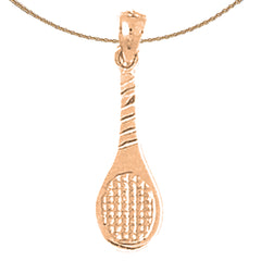 Tennisschläger-Anhänger aus 14 Karat oder 18 Karat Gold