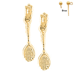 14K or 18K Gold Tennis Racquets Earrings
