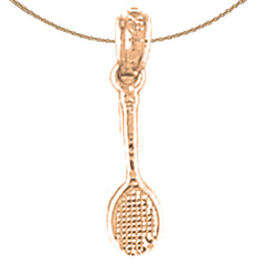 14K or 18K Gold Tennis Racquets Pendant