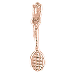 14K or 18K Gold Tennis Racquets Pendant
