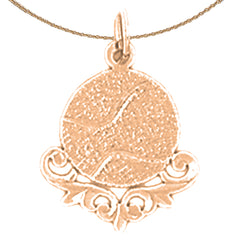 Colgante de raqueta de oro de 14 quilates o 18 quilates