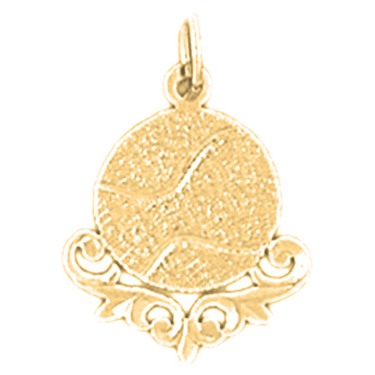 14K or 18K Gold Racquet Pendant