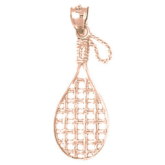 14K or 18K Gold Racquet Pendant