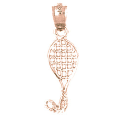 14K or 18K Gold Racquet Pendant