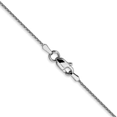 14K White Gold .8mm Diamond-cut Round Wheat Chain