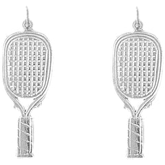 Sterling Silver 32mm Tennis Visor Earrings