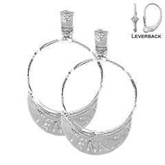 Sterling Silver 27mm Tennis Bum Earrings (White or Yellow Gold Plated)